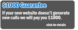 If your new website doesn't generate new calls we will pay you $1000.