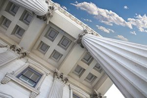 columns and roof of courthouse from below | Mass Tort Marketing | Product Recall Advertising