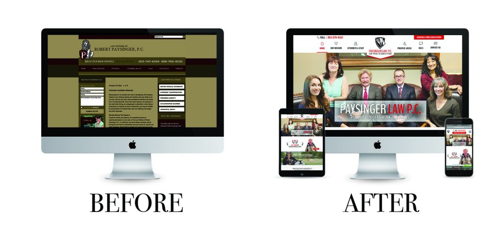 Before and After Websites for the Lakewood Personal Injury Attorneys at Paysinger Law, P.C.